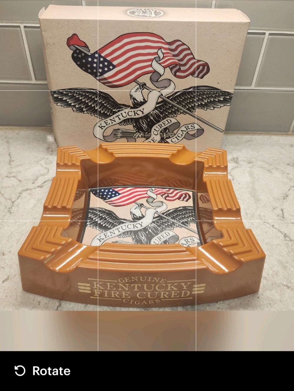 Drew Estates Kentucky Fire Cured Cigars W/  American Flag Motif Ashtray NWB